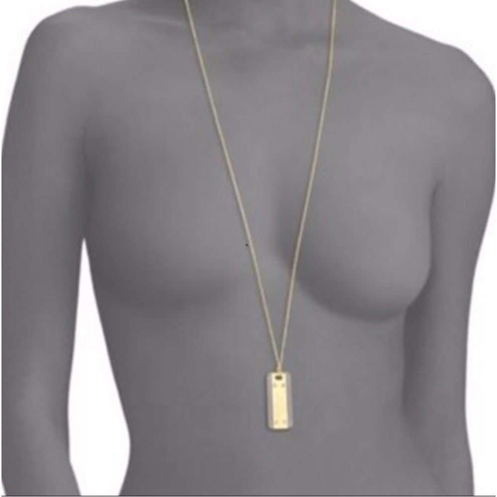 Michael Kors acetate logo plaque necklace - Picture 3 of 5
